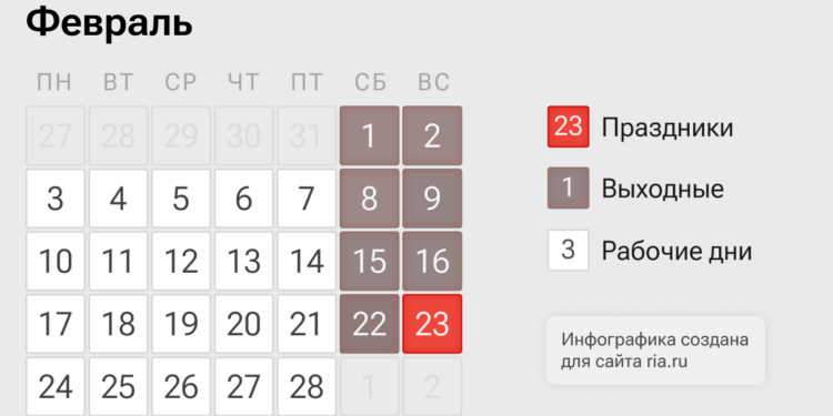 Россиянам напомнили о переносе выходных в феврале и марте